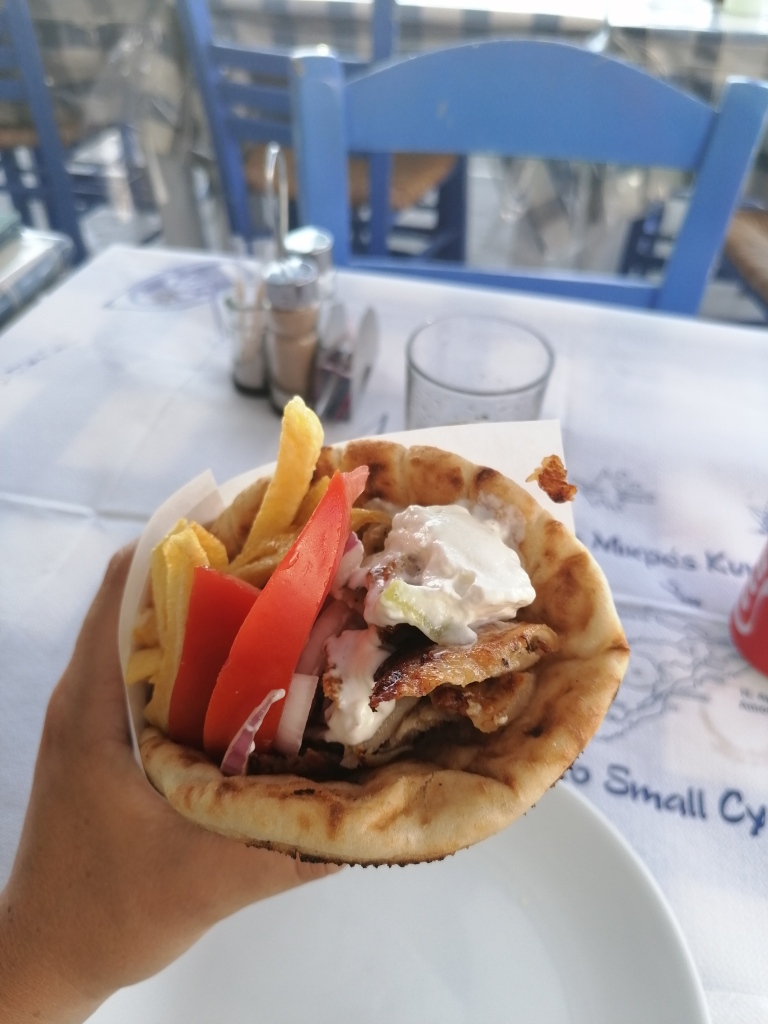 Gyros souvlaki, a typical Greek fastfood
